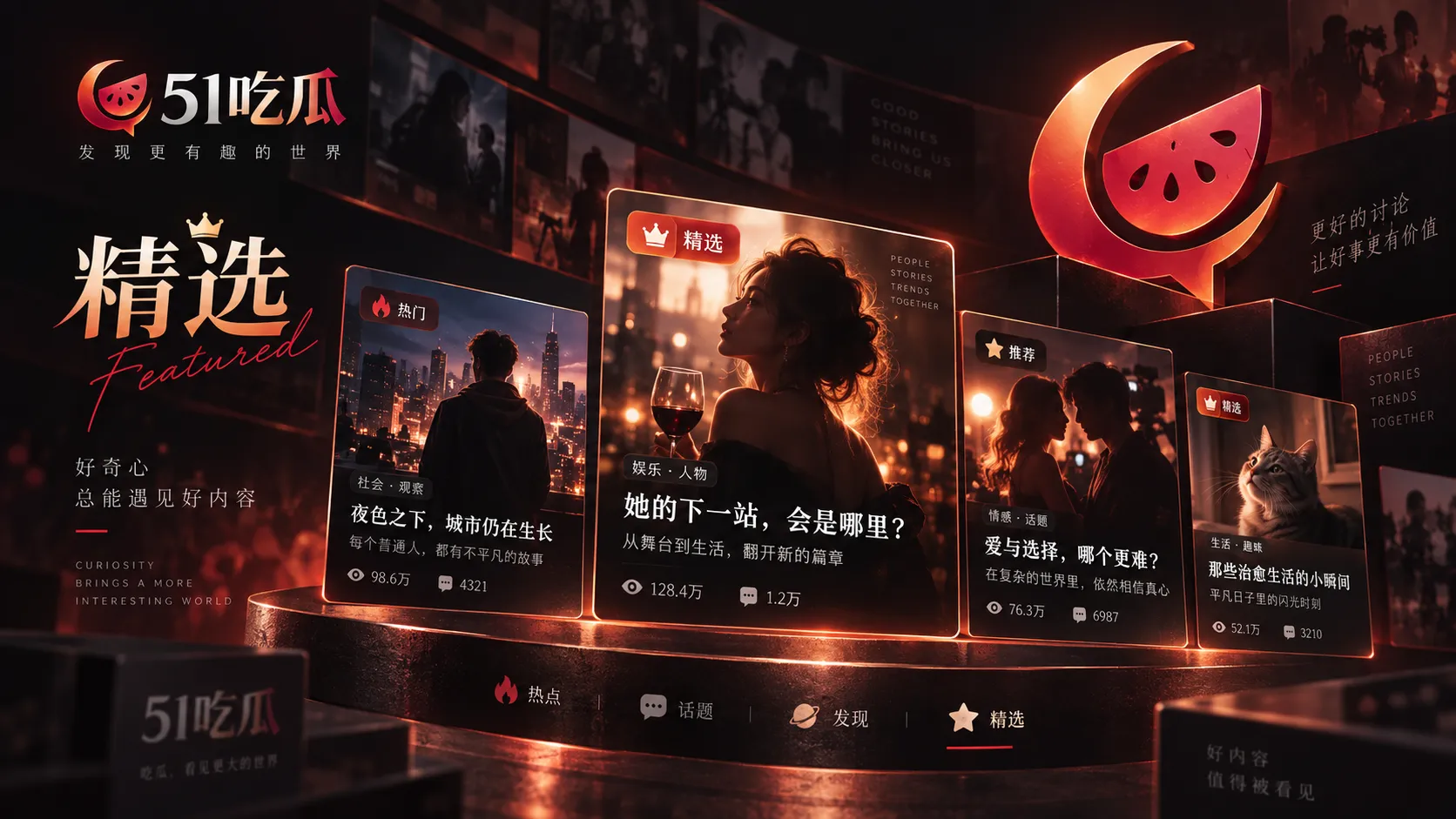 桌面上按时间整理的热点信息卡片